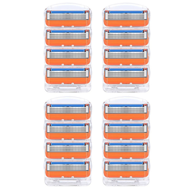 Barberblad for menn, kompatible med Fusion 5, WELLNGS 16 packs