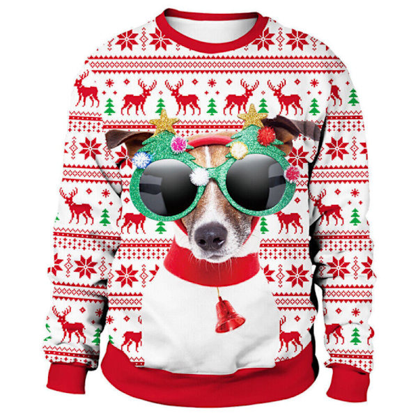 Kvinnors Jul Långärmad Tröja Xmas Casual Lös Topp C