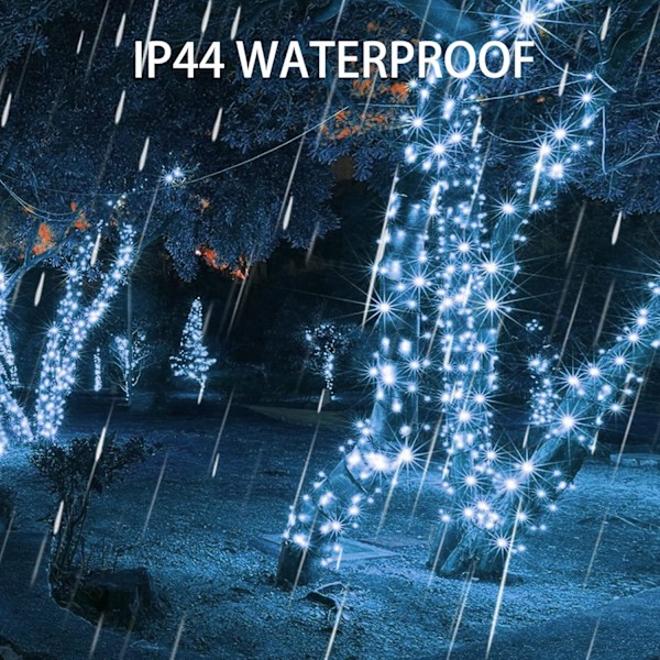 Ljusremsa med 200 LED-lampor, 20 meter lång, för julbelysning Vit White 400 LEDs
