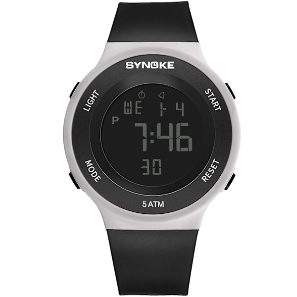 Digitalt ur med rem Vandtæt blød plast til mænd Lysende armbåndsur til studerende, voksne, unisex