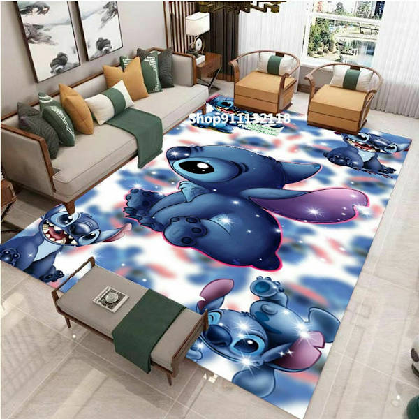 Søt Lilo og Stitch Baby Play Mat sklisikker baby krypende matte barn gutter jenter voksne soverom Mickey matte, 50x80cm, praktisk HVIT