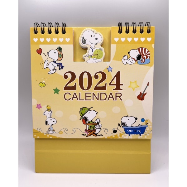 Snoopy 2024 WFH skrivebordskalenderdagbok Julegavepynt 2pcs