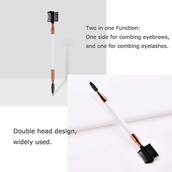 3 stk to-i-en børster Mascara børster Makeup Øjenbrynsbørste Øjenvippekam Øjenbryn Øjenvipper Dual-c sort