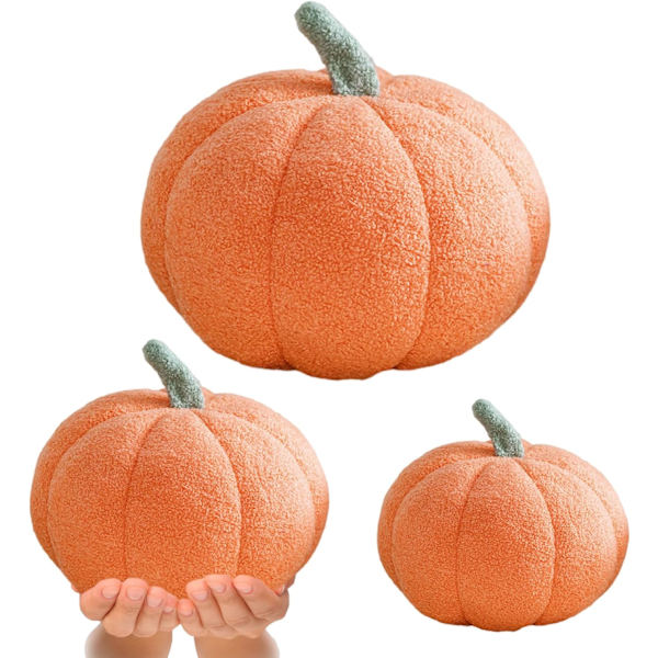 Slengeputer Pumpa Skastpute 2-pakke Pumpa Skastpute Myk Halloween Slengeputer Søt 3D-simulering Gresskar Sofa Skastpute Halloween Dekor Oransje