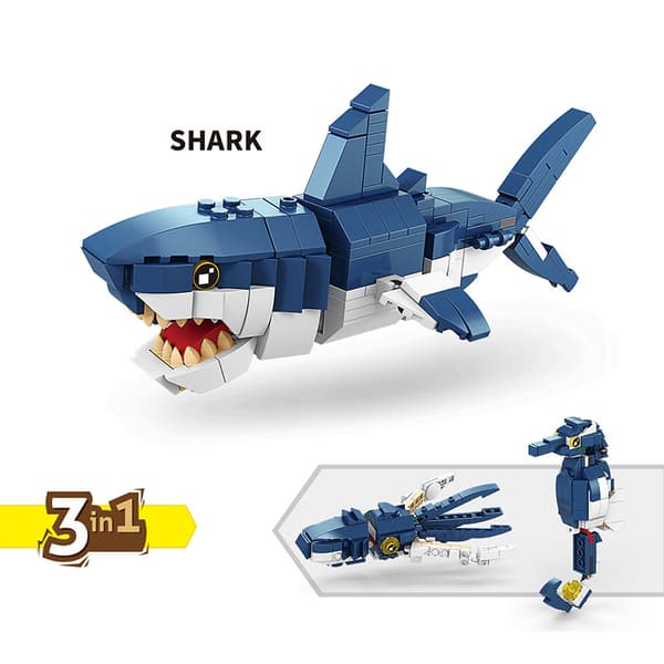 3-i-1 Haj 31121 Vildt Dyr Samlelegetøj shark