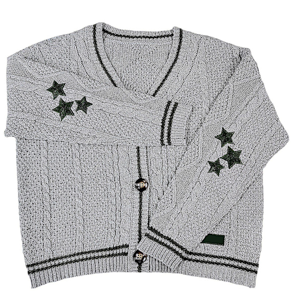 Taylor Swift Cardigan - Stickad Mysig Cardigan, Lätt Slapp Höst Cardigan Tröja Grå Gray XL