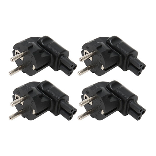 4 stk. EU4.8MM til IEC320 C5 Strømadapter Universal Standard Computer Strømadapter EU Stik 100-250V