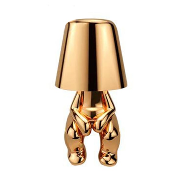 LED Touch Bordslampa Nordisk Tema Varmljus Little Golden Man Nattlampa Study Room Skrivbord Sängbordslampa Sitting Style 8061 Sitting Style 8061 Gold