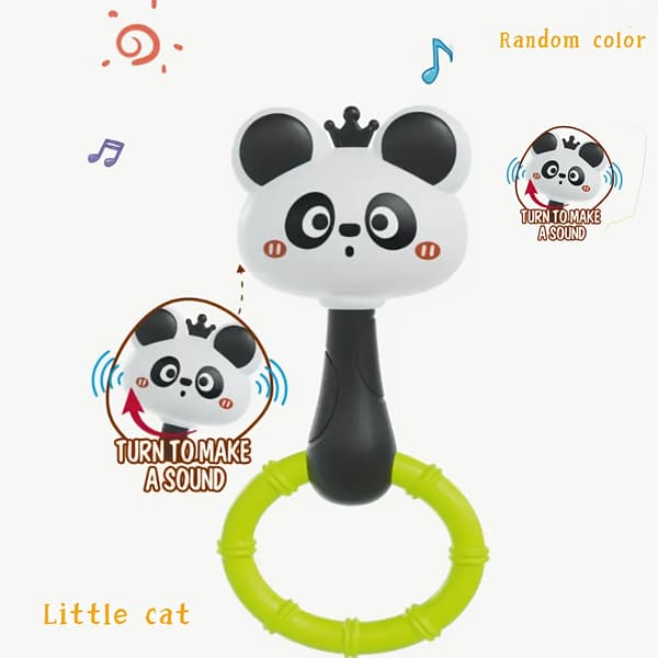 Babyranglelekesett - Håndholdte rangler med dyredesign, sensorisk utvikling, 0+ måneder Kitten