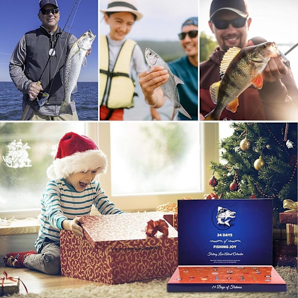 Fiske Adventskalender 2024 for Voksne | 24 Dagers Fiskeutstyr Set for Voksne Menn Jul 150