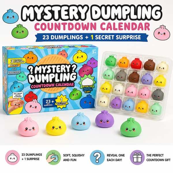 2026 Dumpling Squishy Julekalender, 24 STK Squishy Dumpling Mysterie Julekalender, Stresslindrende Sensorisk Fidget Legetøj