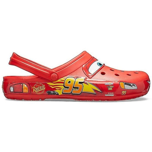 UNISEX Crocs Classic Clogs Lightning McQueen Bil Hål Skor Tofflor 100% Nya rød red 39-40