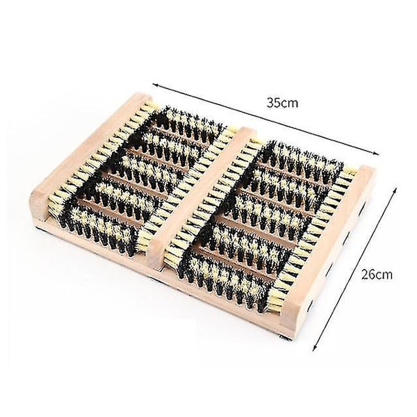 Saappaanpuhdistin, liukumaton pohja, kovat harjakset, yhteensopiva ulkokäyttöön, puu, luonnonvärinen