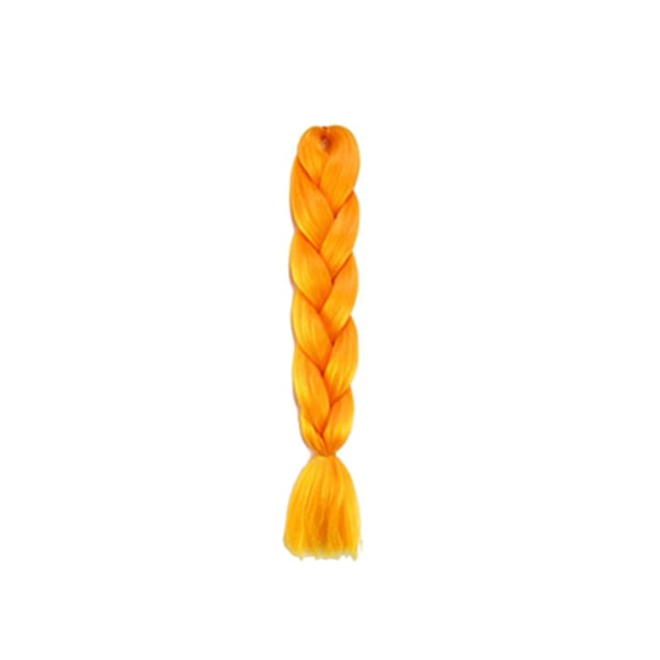 Fläta hår 60 cm Hårförlängningar Syntetfiber Virkad Fläta Dreadlocks Flerfärgad Orange
