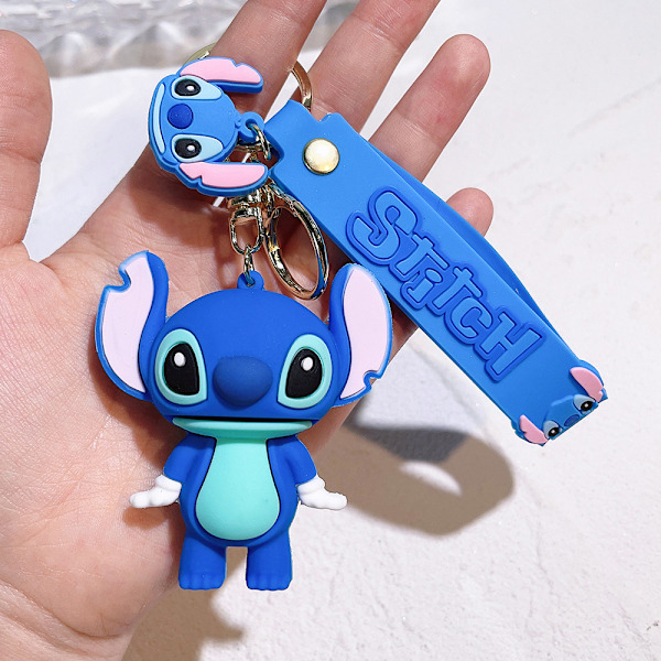 Lilo & Stitch Nøglering 3D-figur til børn - Sød pung, rygsæk, taske og bilhængsdekoration B