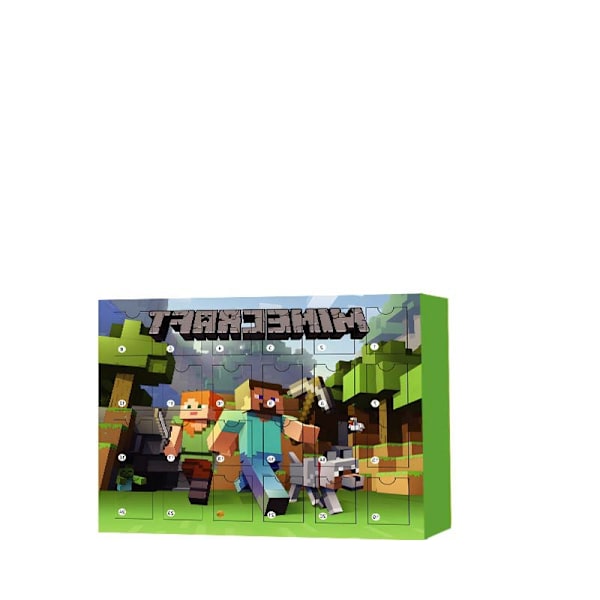 Minecraft Julkalender 2024, Byggset Actionfigurer Leksaker, 24-dagars Julnedräkning, Julgåva Boxkalender för Vuxna Barnfans