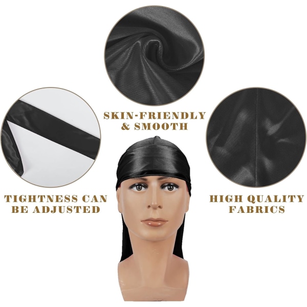 Silke Durag Lättvikt Bekväm Andas Fashionabla Du Rags Durag Wave Cap