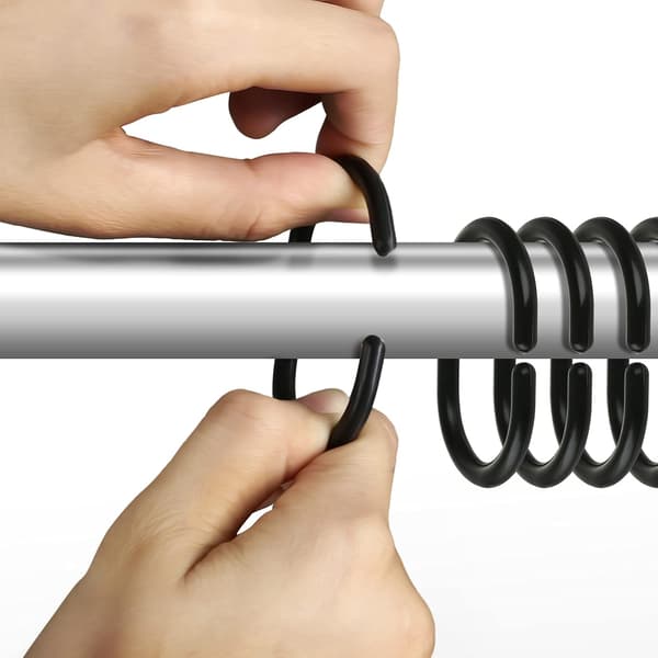 Sett med 24 dusjringer i plast, gardintilbehør, 24