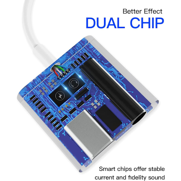 Lightning - 3,5 mm:n jakaja 2in1 (2 kpl) Laturi-äänikaapeli iPhone AUX -sovitin kuulokeliitäntädongelikaapelille