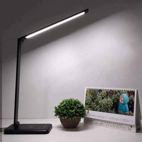 LED Trådløs Skrivebordslampe USB-Lading 5 Lysmoduser Trinnløs Dimming