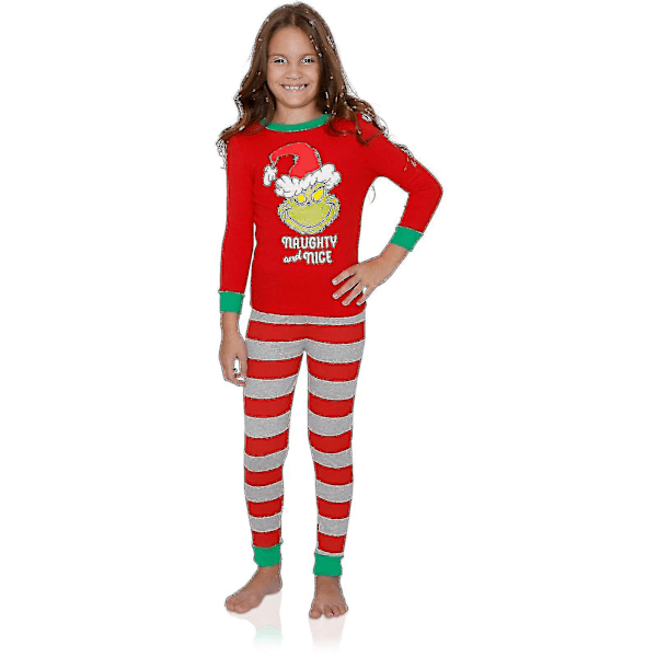 Grinch Julepyjamas Familiematchende Tøj Voksne Børn Natkjole Pjs Sæt girl 90