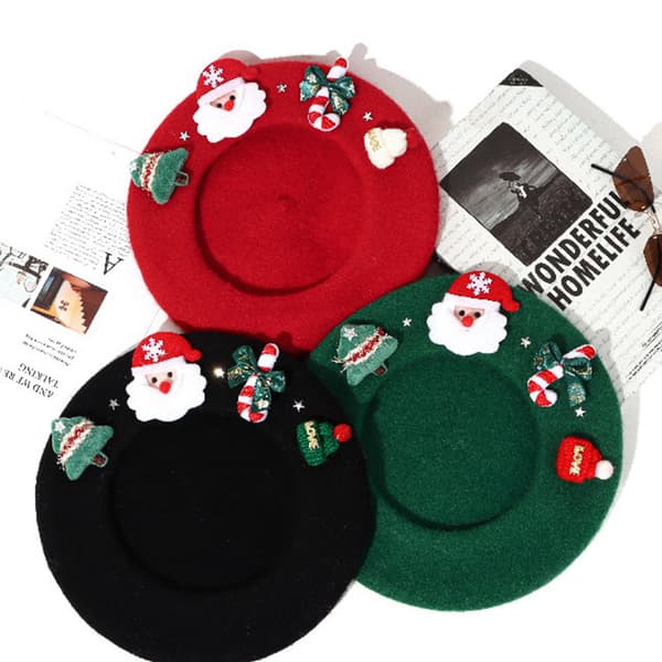 Jouluhattu Punainen Vihreä Baretti Talvi Lämmin Päähine Sweet e Wool A2 A2 A2 onesize