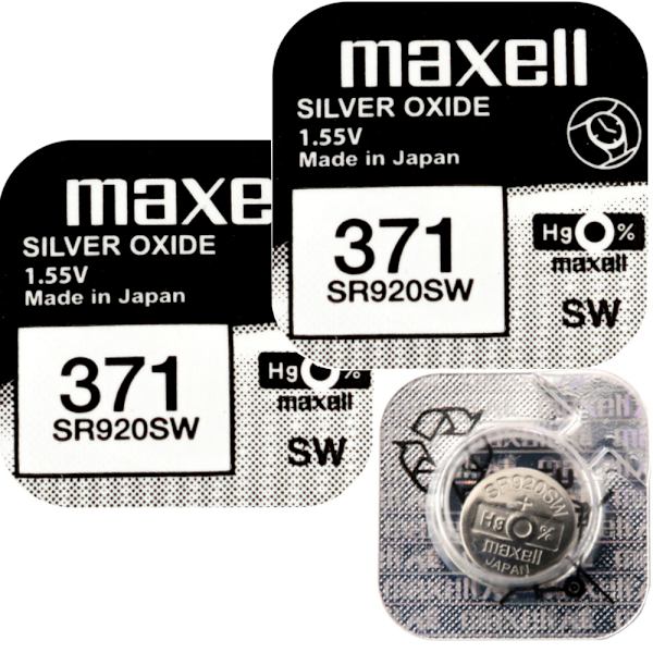 371 2-pak SR920SW MAXELL Knapbatterier sølvoxid 1,55V