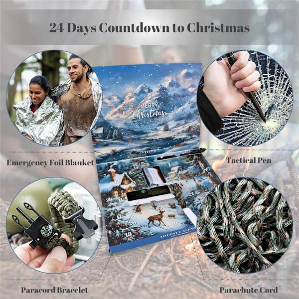 2024 Adventskalender med verktygsset för män - Verktygskalender för vuxna och tonåringar - 24 dagars julnedräkning Gray