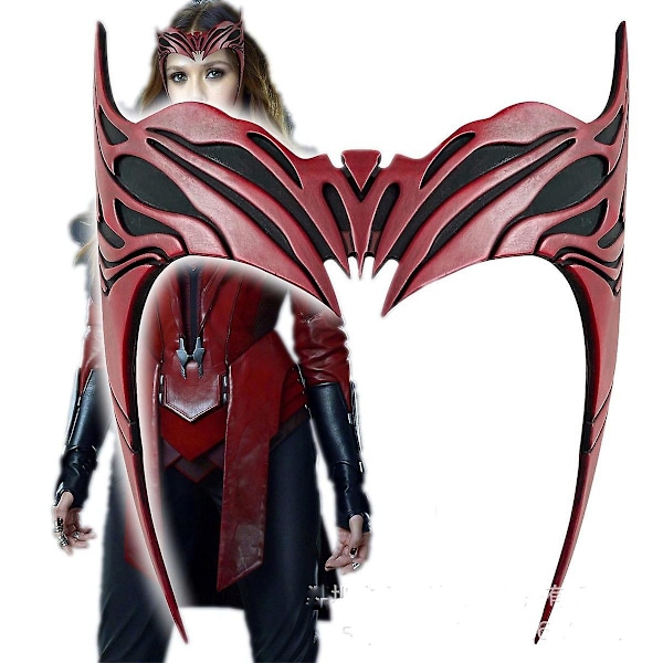 Superhjälte Scarlet Witch Cosplay Huvudbonad Wanda Kostym Mask Röd Konstläder Accessoarer Superhjälte Huvudbonad Kvinnor Cos
