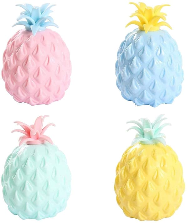 Fidget Leksaker Sensoriska Leksaker Klämboll Ananas Frukt CE Godkänd Blå Blue 106