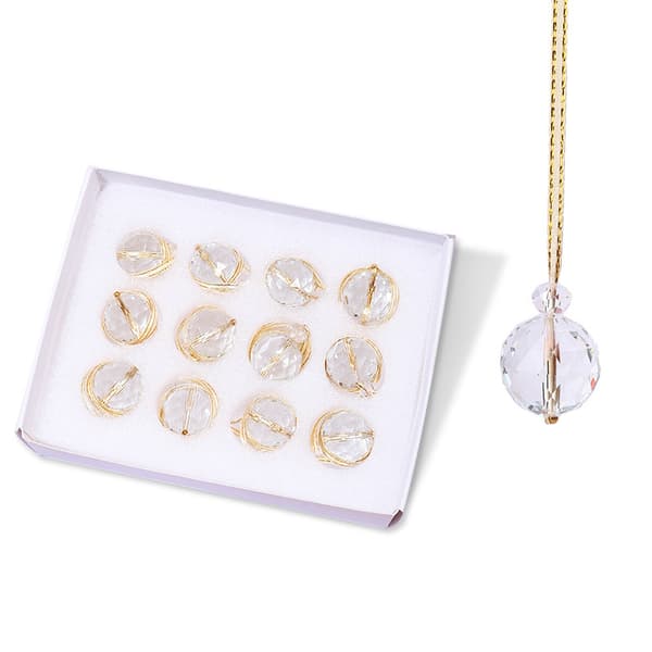 Elektrobelagt iriserende krystalkuglevedhæng, DIY solfanger til juletræ D 4 pieces/set