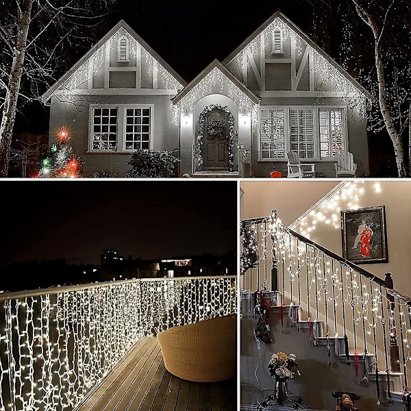 Udendørs Jule Isbelysning Gardin 6x1m 300led 9 Farver Fjernbetjening