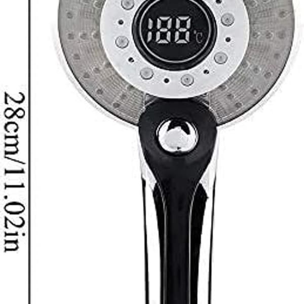 LED brusehoved, 3 farver LED brusehoved temperaturkontrol håndbruser med digital temperatur[mo]