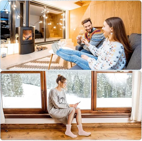 Par Fluffy Hjemmesko Strømper til Kvinder og Piger, Varme og Komfortable Seng Plys Strømper til Vinter, Varme Skridsikre Greb Strømper