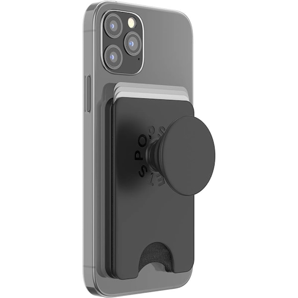 PopSockets PopWallet+ til Magsafe med Grip Sort 50