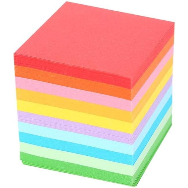 10 Färgade Origamipapper, 520 st 2 tum Dubbelsidigt Vikpapper Origami-Kran för Tillverkning