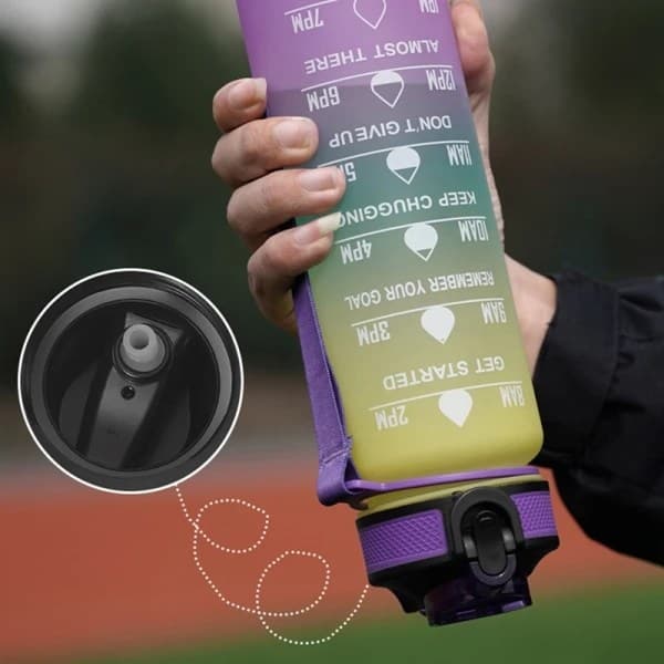 Vattenflaska Sport Drickskopp Plast Vattenkopp 1000ML - Lager Blå Blue