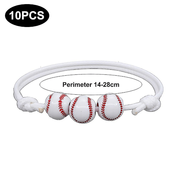 10 kappaletta baseball koripallo tennis rannekoru pojat baseball juhla lahja säädettävä urheilu rannekoru【mo】 style4