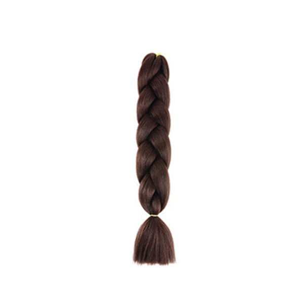 60 cm punotut hiustenpidennykset synteettikuidusta virkatut punokset dreadlocks moniväriset Brown