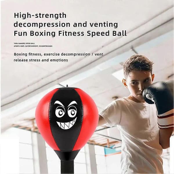 Skrivbordsboxningsboll - Stressboll med Sugpropp Black