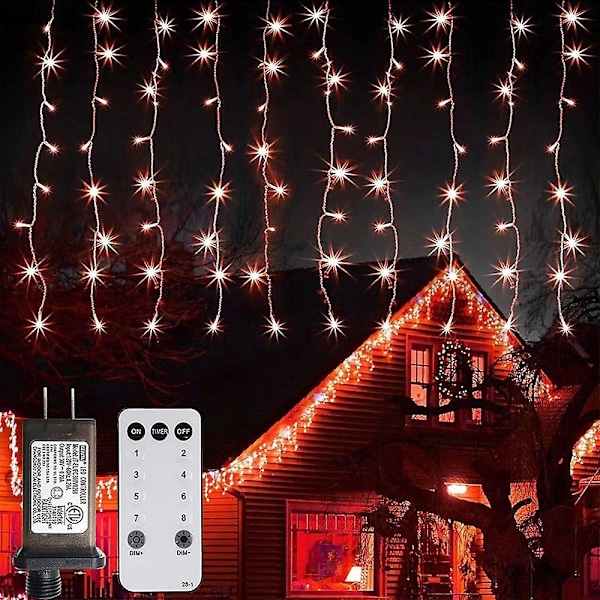 Udendørs Jule Isbelysning Gardin 6x1m 300led 9 Farver Fjernbetjening