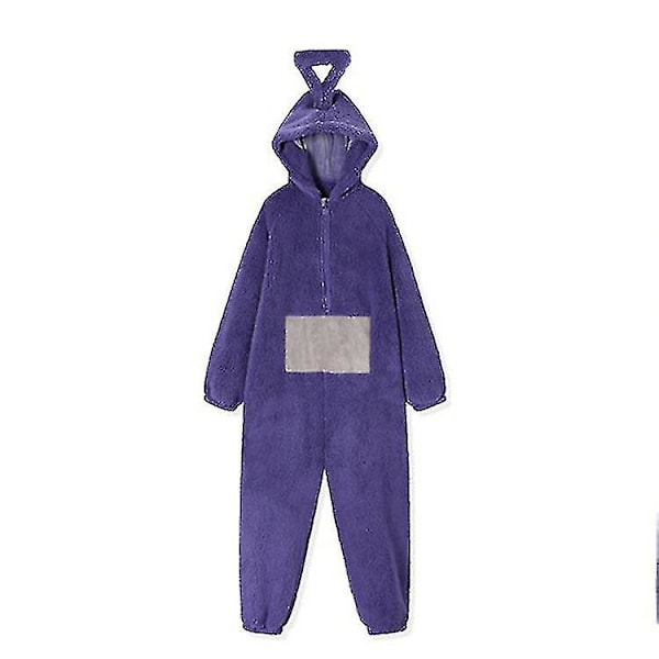 Teletubbies Yksivärinen Pyjama Aikuisille Paksu Korallivilla Violetti Purple XL