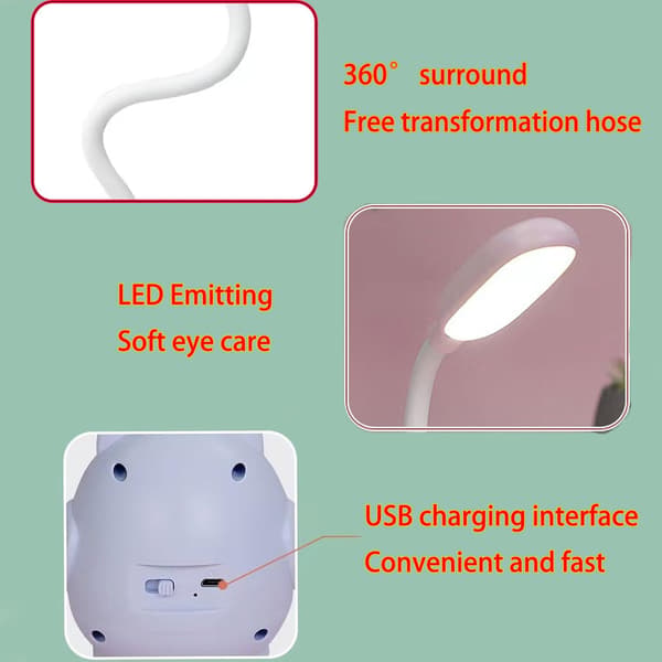 Søt rosa miniugle nattlys, USB oppladbart, sammenleggbart for barnerom rosa Rosa Rosa