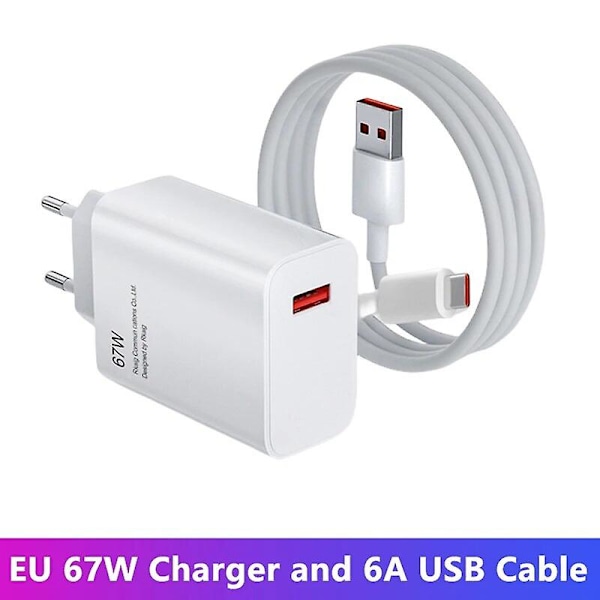 For Xiaomi 67W USB Super Hurtig Oplader Strømadapter Mi 12 11 6A Type C Kabel POCO X5 X4 Pro Redmi Note 9 10 11 Opladning