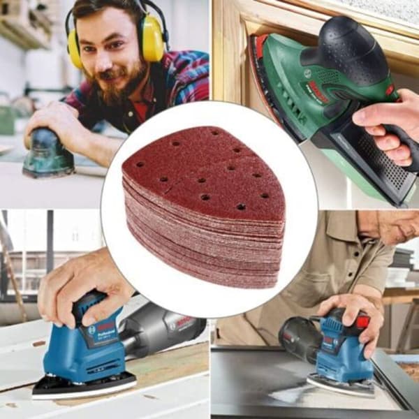 Triangulära slippapper, 40-pack för Bosch PSM 160 A/PSM 80, 105x152mm, korn P40/60/80/120/180, kompatibla med Bosch[mo]