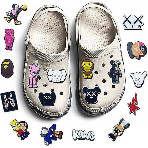 Kenkien koristeet, 36 kpl sarjakuva Crocs -nastat, varvaskenkiä koristavat söpöt kenkäklipsit