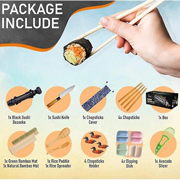 Gör-det-själv sushi-kit med bambuunderlägg A