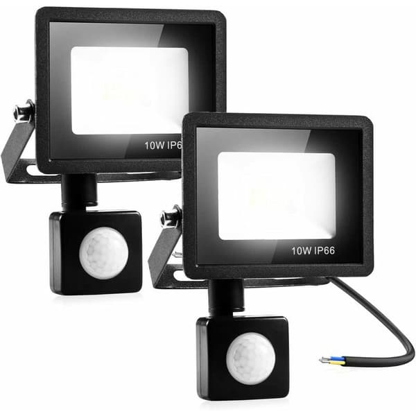 2 x 10W säkerhetslampa med PIR-rörelsesensor, Smart LED Flood Li