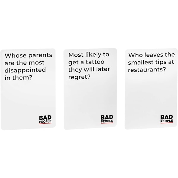 Kortspel BAD PEOPLE Partyspel + After Dark Expansion Set - Hysteriskt roligt kortspel för vuxna - Ta reda på vad dina vänner verkligen tycker om dig【mo】