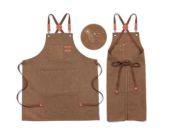 Herr Unisex Canvas Denim Haklapp Forkle Kjøkken Matlaging Workshop Vaskbare Arbeidsforkle Black